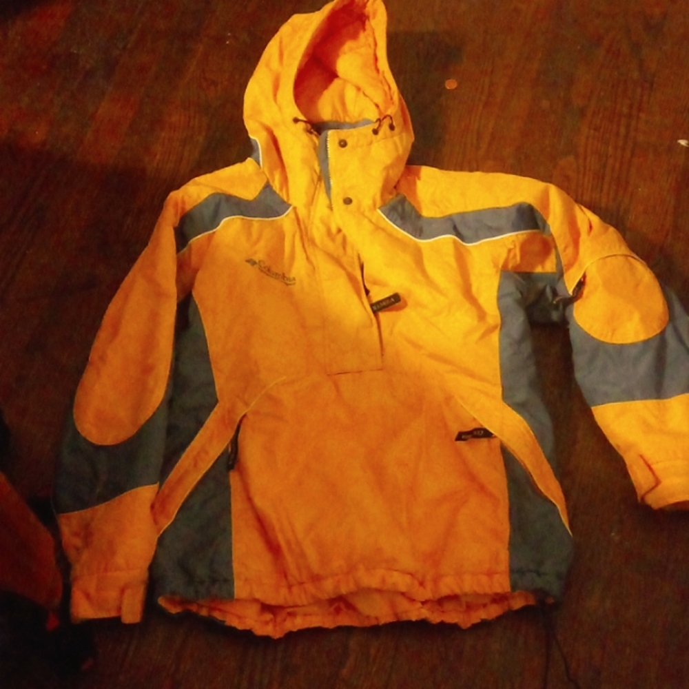 Columbia jacket size large women's yellow and gray